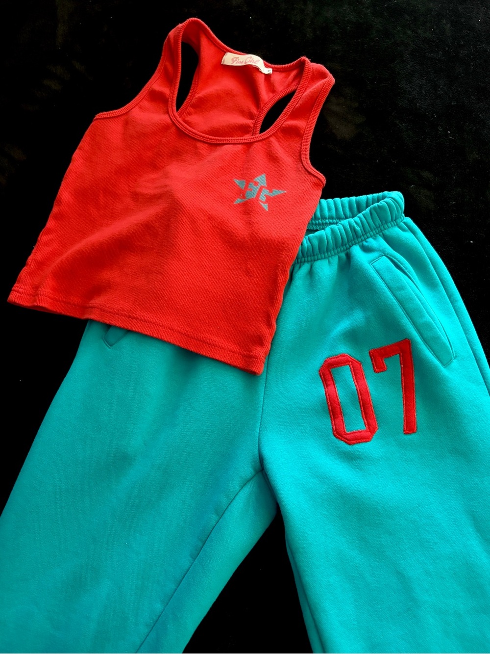 Fine Girl 2000s Racerback Tank and Boyfriend Sweats Two Piece Set